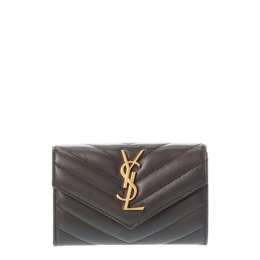 Saint Laurent Small Matelasse Leather Envelope Wallet - Picture 1 of 4